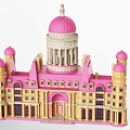 Stunning Detached Villa With Pink Domes Yellow Exterior Columns And Arched Doorway