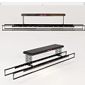 Hanging Clothes Rack with Spring Mechanism and Black Metal Frame Design