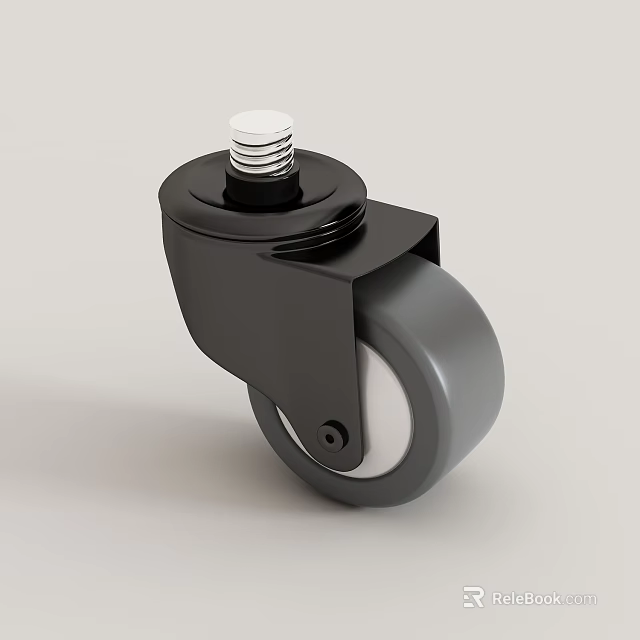 Durable Black Swivel Caster Wheel With Metal Base For Commercial Equipment 3d model 