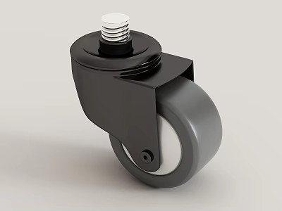 Durable Black Swivel Caster Wheel With Metal Base For Commercial Equipment 3d model