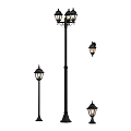 Outdoor Lights Various Vintage Style Lamp Posts in Different Sizes with Decorative Shades