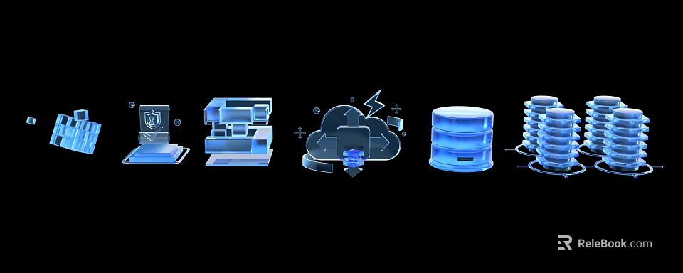 Modern Cloud Computing Infrastructure With Data Storage Server And Network Devices 3d model 