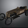 Vintage Copper Colored Race Car With Open Cockpit Red Seat And Exposed Engine