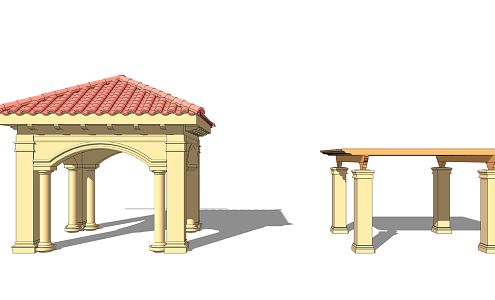 Jianou Pavilion Landscape Pavilion Landscape Gallery Rack 3d model