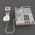 Desktop Landline Telephone With Handset Coiled Cord Numeric Keypad Display Screen And Function Buttons 3d model