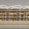 Chinese Style Hotel Lobby With Wooden Furniture Reception Desk And Ceiling Character Decorations