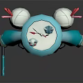 Cute Cartoon 3D Game Character With Pink Hair Blue Hat Diamond Pattern Outfit And Staff