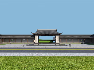 Chinese Style Gate Landscape Park Gate 3d model Chinese Style Gate Landscape Park Gate 3d model