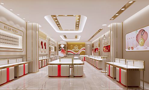 Light Luxury Jewelry Store 3d model