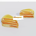 Tasty Sliced Mille Crepe Cake With Yellow Crepe Layers And Orange Filling