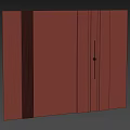 Natural Stone Textured Wall With Wooden Panels And Black Metal Strips
