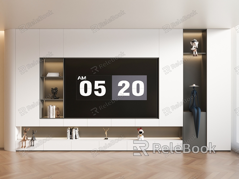 TV background wall black and white gray TV background wall cream wind background wall model