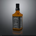 Jack Daniel's Tennessee Whiskey Bottle With Black Label And Amber Liquid