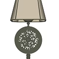 Decorative Table Lamp With Intricate Carved Metallic Base And Fabric Shade Against Velvet Curtains