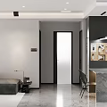 Modern Living and Dining Room Interior With Sofa TV Wall Coffee Table And Chandelier
