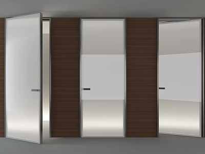 Elegant Modern Sliding Interior Doors Design With Glass Panels And Wooden Frames 3d model