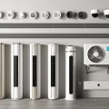 Modern Air Conditioners And Fans With Standing Wall Mounted Units And White Design Styles