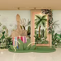 Eye Catching Photo Spot With Tropical Plants Paintbrush Sculpture And Flower Decorations 3d model