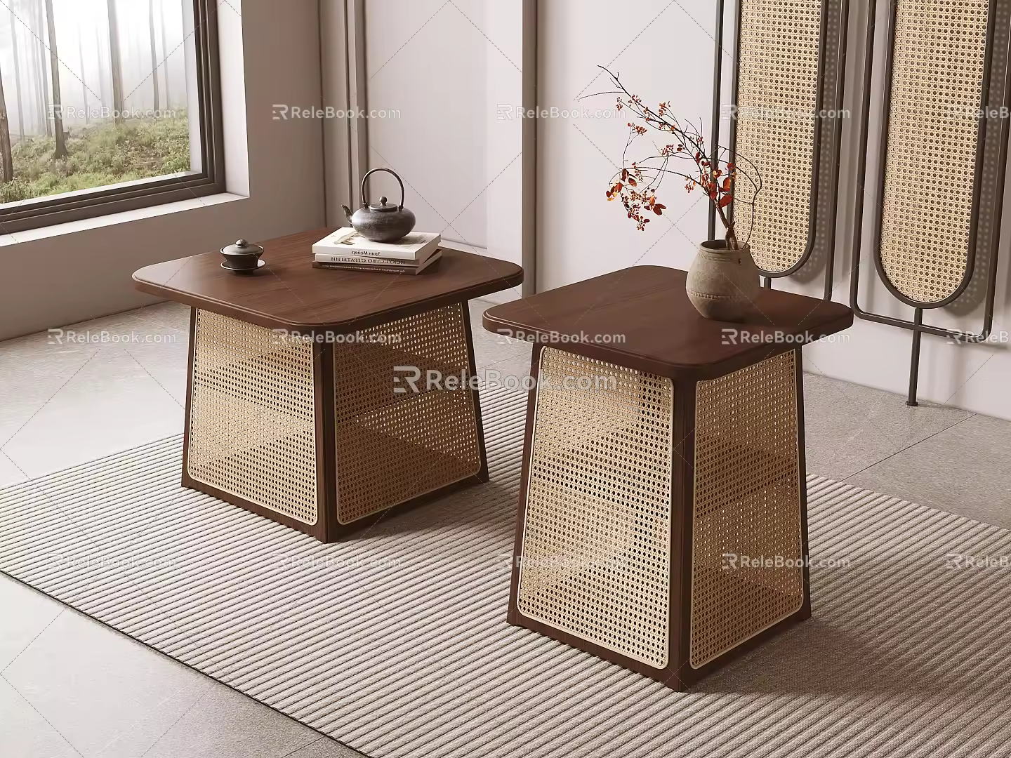 New Chinese style coffee table side table 3d model