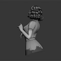 Kids Toy Doll 3D Model Figure With Dress Necklace And Smiling Face