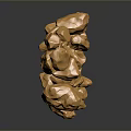 Golden Irregular Stone And Wood Pieces With Glossy Surface And Dark Background Reflections