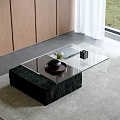 Modern Coffee Table Glass Coffee Table Stone Coffee Table Coffee Table Ornaments Rectangular Coffee Table 3d model