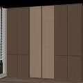 Modern Wooden Wardrobe Interior Design With Built In Lattice Panel And Window Blinds