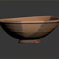 Handmade Orange Ceramic Bowl Sculpture With Brown Patch Artistic Details