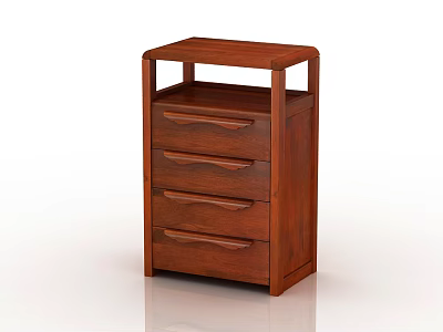 Dark Brown Wooden Chest of Drawers with Multiple Drawers and Simple Design 3d model