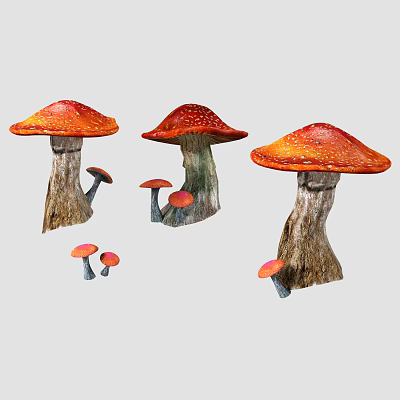 Modern Mushrooms 3d model Modern Mushrooms 3d model