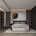 Modern Living and Dining Room with Sofa Coffee Table Pendant Lighting and Wooden Floor