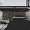 Modern Scenic Wall Design At Entrance With Park Impression Signage Green Plants And Modern Buildings