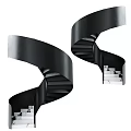 Modern Black Spiral Stairs With Sleek Design 3d model