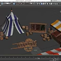 Vegetable stand fruit and vegetable stand combination vegetable market stall market life props low face number low model simple model game film and television level super realistic 3d model