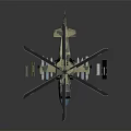 Detailed Military Camouflage Helicopter Scale Model With Weapons Missiles And Accessories