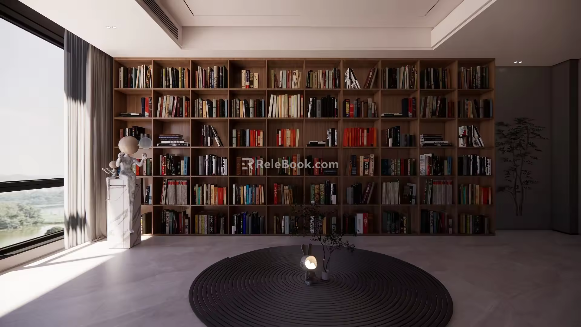 Modern bookshelf floor-type 3d model