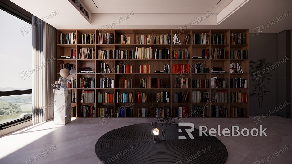 Modern bookshelf floor-type model