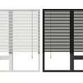 Elegant White And Black Window Blinds For Home Window Decoration 3d model