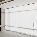 Modern White Vertical Blinds In Bright Interior With Natural Light And Wooden Accents
