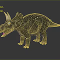 Realistic Triceratops 3D Model With Horns Scaly Skin And Open Mouth Stance