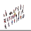 Diverse People of Different Ages in Various Poses and Casual Outfits
