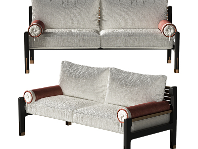 New Chinese-style double sofa model