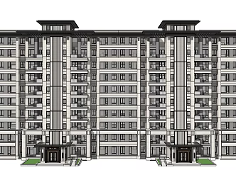 New Chinese Residential Building Residential Building 3d model