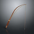 Classic Brown Wooden Bow Featuring Leather Grip and Curved Design for Home Use