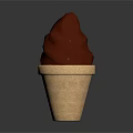 Chocolate Ice Cream In Waffle Cone With Smooth Swirl And Sweet Flavor
