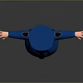 3D Cartoon Police Character Model With Blue Uniform And Outstretched Arms