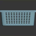 Blue Plastic Storage Basket With Perforated Grid Design For Household Organization