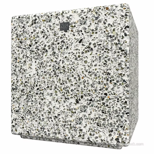 Modern Black And White Terrazzo Cube Decorative Ornament Set For Home Decor 3d model 