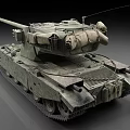Armored Military Tank With Long Cannon Barrel Tracks And Detailed Design