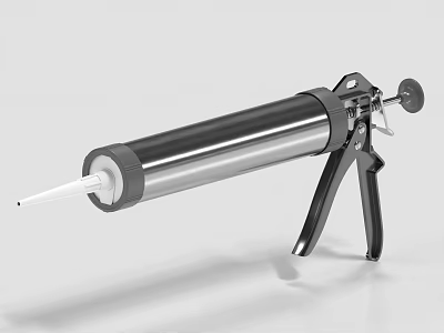 Heavy Duty Metal Caulk Gun With Ergonomic Handle And White Nozzle For Home Repair 3d model